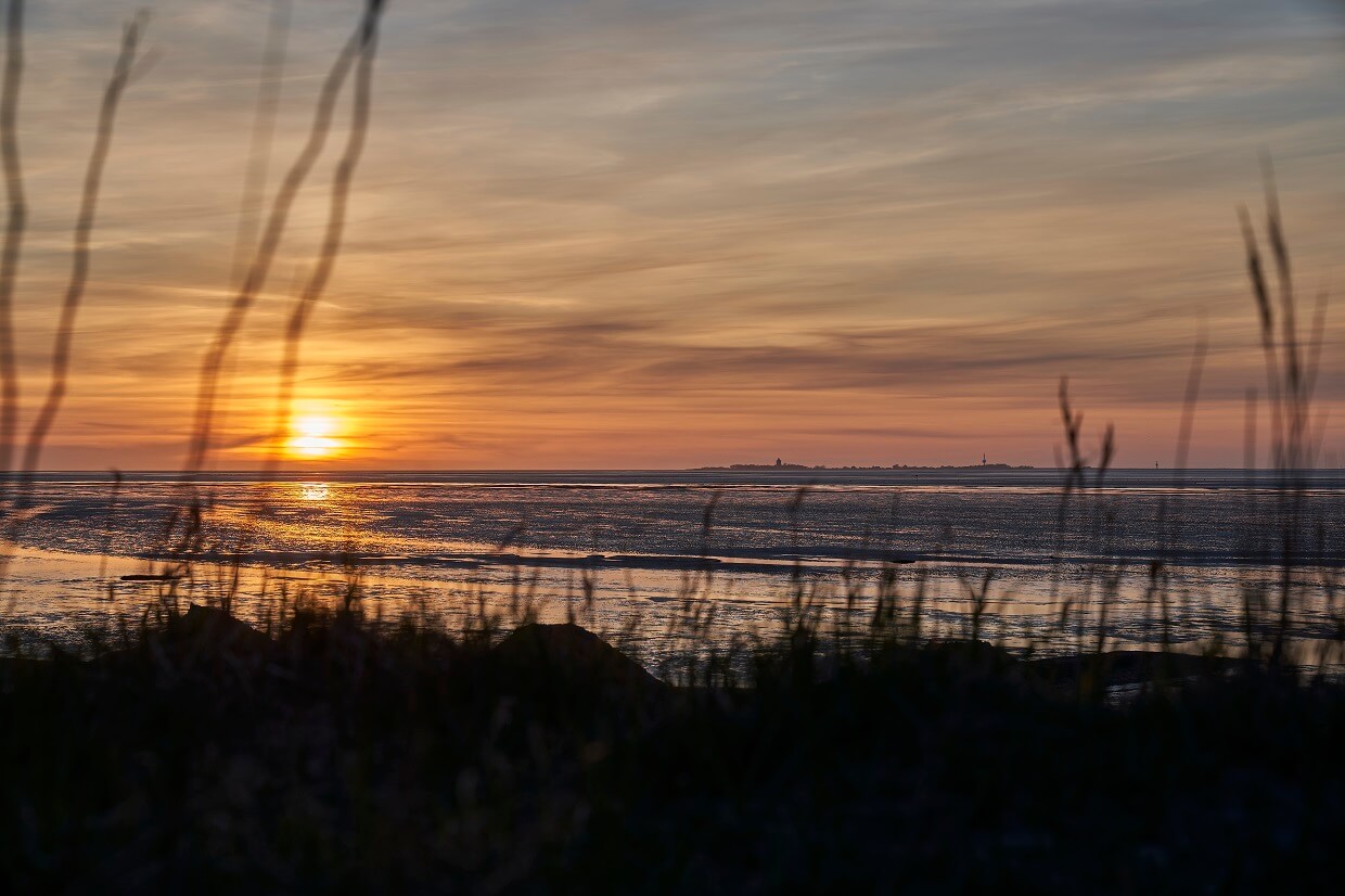 Sonnenuntergang am Strand von Cuxhaven