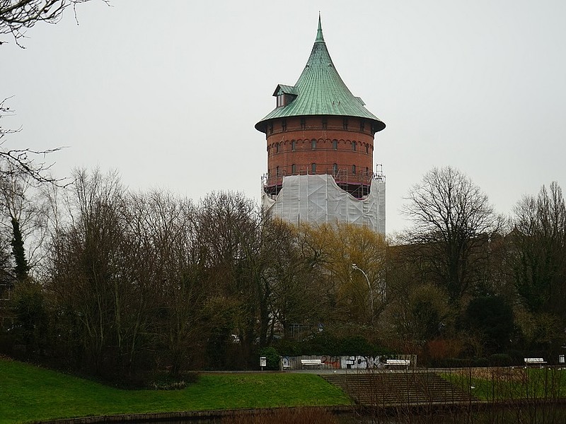 Blick auf die Baustelle des Wasserturm Cuxhaven