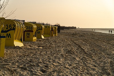 Kilometerlanger Sandstrand von Cuxhaven