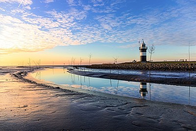 Leuchtturm an der Wurster Nordseeküste