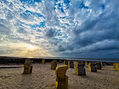 Strand von Cuxhaven im Herbst