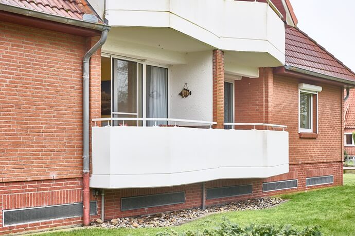 Außenaufnahme des Balkons im Haus Land und Meer