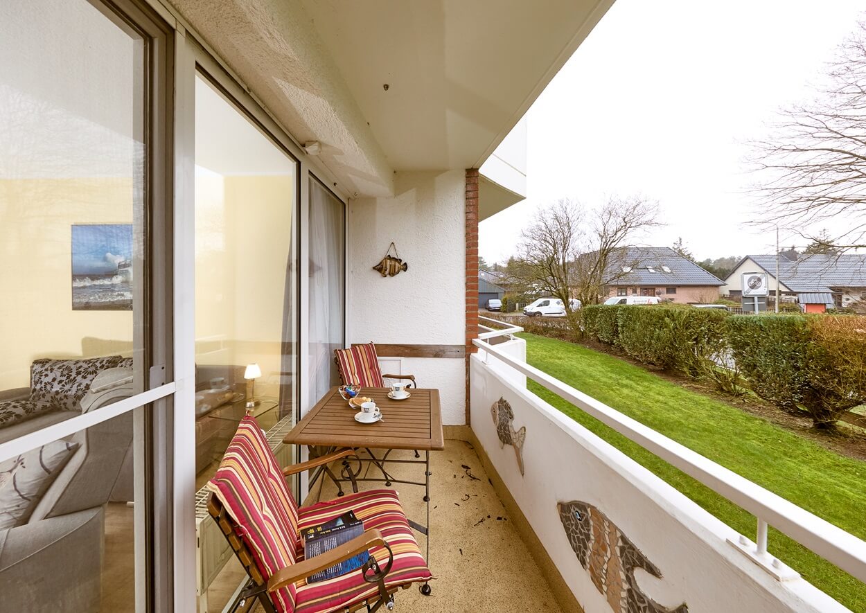 Balkon er Ferienwohnung Merle in Sahlenburg im Haus Land und Meer
